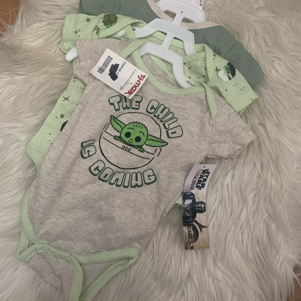 NWT Baby Yoda Star Wars Baby Onesies - pack of 3